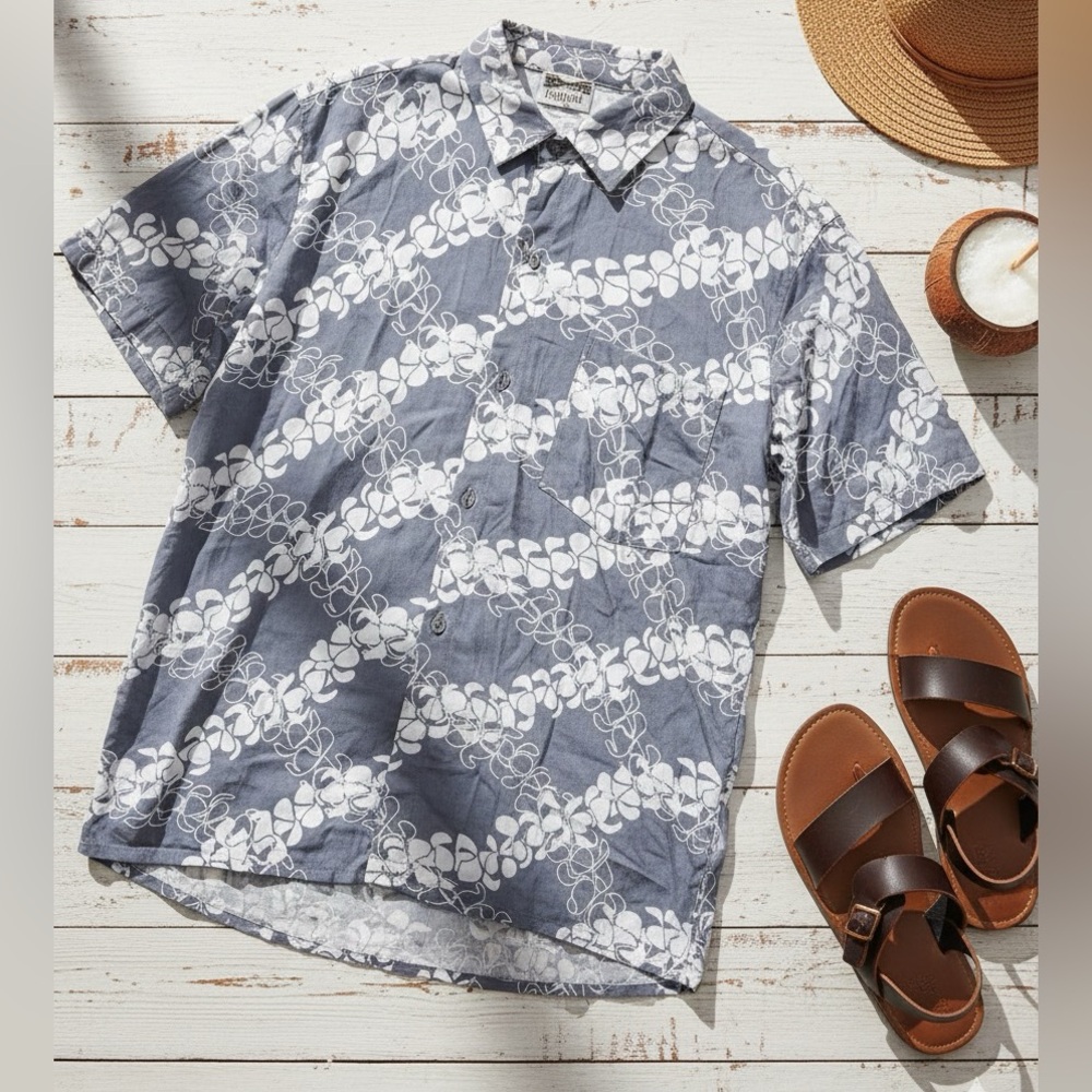 HAMAKUA Men’s Casual Tropical Hawaiian Button Down Vacation Shirt